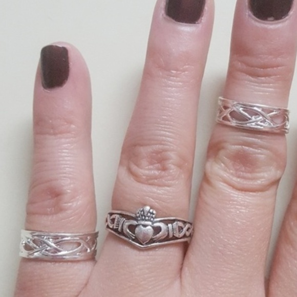 Jewelry - Adjustable Braided Cut Out Sterling Silver Ring